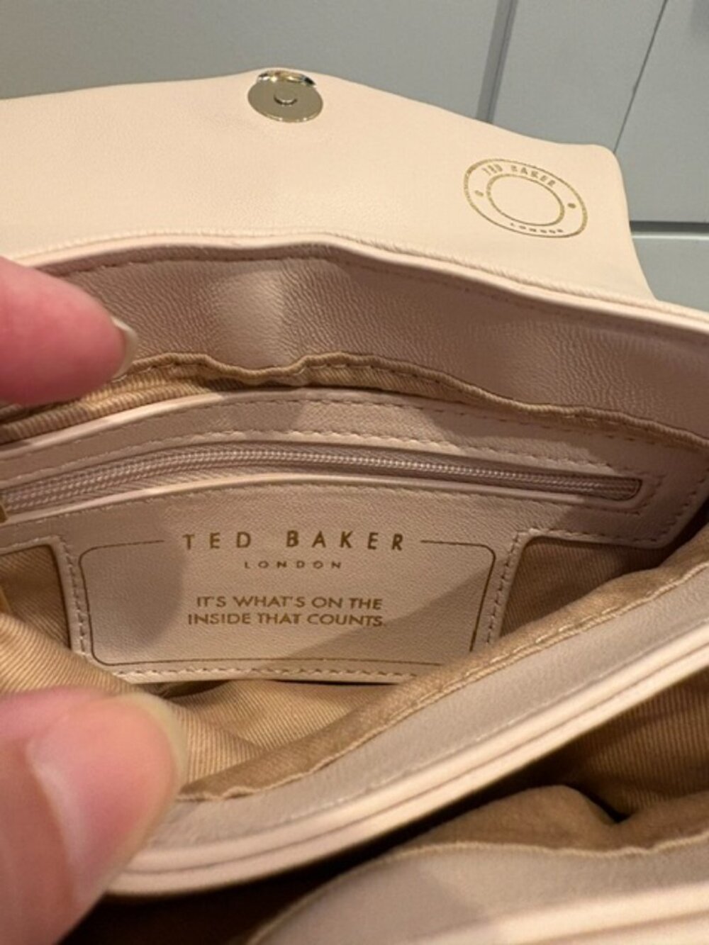 Ted Baker London Poppy Mini Satchel Blush  Leather Crossbody Bag - Picture 4 of 9